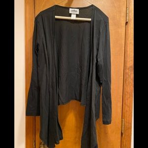 Metropolitan black hi-low cardigan sweater